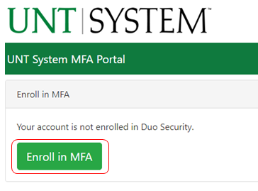 Select enroll in MFA